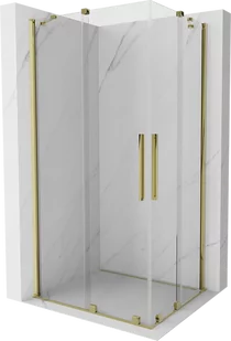 Mexen Velar Duo kabina prysznicowa rozsuwana 90x80 cm, transparent, złota - 871-090-080-02-50 - Kabiny prysznicowe - miniaturka - grafika 1