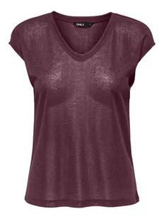 ONLY T-Shirt Silvery 15136069 Bordowy Loose Fit - Koszulki i topy damskie - miniaturka - grafika 1