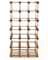 Stojaki na wino - Regał Na Wino Stojak Na 18 Butelek Szklanych/ Pet — Rw-8/ 3X6 — Brązowy Brązowy Metal + Drewno Rw-8-3X6-18_O_Br / Wamar-Sosenka - miniaturka - grafika 1
