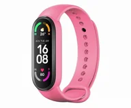 Akcesoria do smartwatchy - OEM Pasek / opaska silikonowa do smart band Xiaomi mi band 5 / 6 / 7różowa (37) - miniaturka - grafika 1