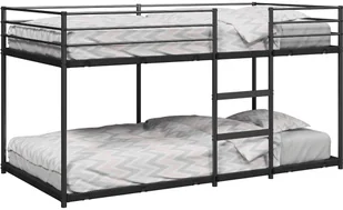 vidaXL Łóżko piętrowe bez materaca, czarne, 90x200 cm, stal - Łóżka dla dzieci i młodzieży - miniaturka - grafika 1