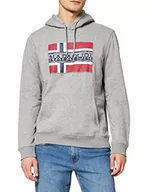 Bluzy męskie - Napapijri Męska bluza z kapturem Bench H, Medium Grey Melange, XXL - miniaturka - grafika 1