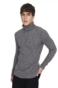 Trendyol Męska bluza z golfem, gładka, wąska bluza, czarna, XL, Czarny, XL - Bluzy męskie - miniaturka - grafika 1