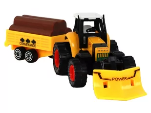 Traktor Z Przyczepą Koparka Spychacz Maszyna Rolnicza Żółta - Samochody i pojazdy dla dzieci - miniaturka - grafika 4