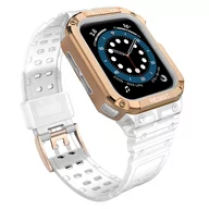 Akcesoria do smartwatchy - Protect Strap Band opaska z etui do Watch 7 / 6 / 5 / 4 / 3 / 2 / SE (45 / 44 / 42mm) obudowa pancerny pokrowiec na zegarek różowy - miniaturka - grafika 1
