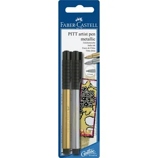 Faber-Castell 167396 cienkopis Złoto, Srebrny 2 szt. - Cienkopisy - miniaturka - grafika 1