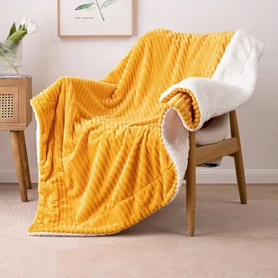 MIULEE Koc polarowy miękki ciepły przytulny 125x150cm pomarańczowy zółty - Koce MIULEE Koc polarowy miękki ciepły przytulny 125x150cm pomarańczowy zółty - Koce - miniaturka - grafika 1
