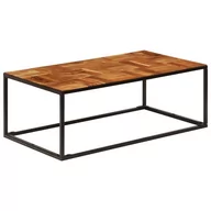 Ławy i stoliki kawowe - vidaXL Stolik kawowy z drewna akacjowego i stali, 110x40x60 cm - miniaturka - grafika 1
