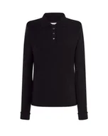 Koszulki i topy damskie - Koszulka polo medyczna damska czarna długi rękaw roz.M - miniaturka - grafika 1