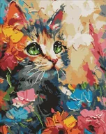 Zabawki kreatywne - Diamentowa mozaika - Puszysty kot 40x50cm - miniaturka - grafika 1