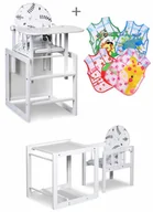 Krzesełka do karmienia - Krzesełko 2w1 Klupś LILY biały + śliniak - miniaturka - grafika 1