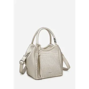 Złota Ażurowa Torebka Torba Damska Do Ręki LUIGISANTO Dopinany Pasek - Torebki damskie Złota Ażurowa Torebka Torba Damska Do Ręki LUIGISANTO Dopinany Pasek - Torebki damskie - miniaturka - grafika 1