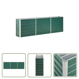 The Living Store Podwyższona donica z galwanizowanej stali 240x40x77 cm - zielona - Podwyższona Donica - Donice - miniaturka - grafika 1