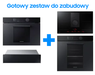 Samsung Zestaw Infinite Line satynowy grafit Piekarnik + Piekarnik kompaktowy + Płyta + Szuflada podgrzewająca - Zestawy AGD - miniaturka - grafika 1