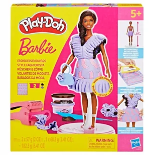 Play-Doh Ciastolina Zestaw Lalka Barbie Fashionista Falbanki Hasbro G1359 - Masy plastyczne - miniaturka - grafika 1