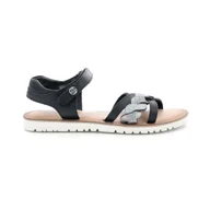 Buty dla dziewczynek - Sandały dziecięce Kickers BETTY NOIR METALLISE - miniaturka - grafika 1