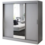 Szafy - Szafa przesuwna 1x Lustro 200x200 Hugo , Antracyt mat - miniaturka - grafika 1