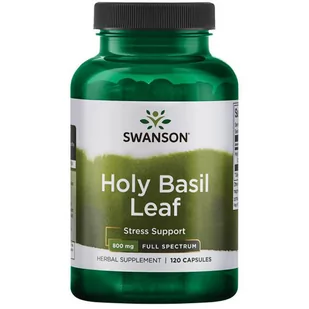 SWANSON Full Spectrum Holy Basil Liść bazylii 400mg 120 kapsułek - Witaminy i minerały dla sportowców - miniaturka - grafika 1