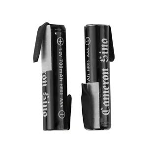 Akumulatorki AAA / R03 700mAh 0.84Wh Ni-MH 1.2V zestaw 2 szt z blaszkami lutowniczymi z okrągłymi otworami (Cameron Sino) - Ładowarki i akumulatory - miniaturka - grafika 1