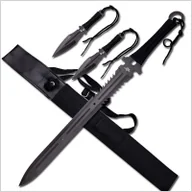 Repliki - broń - ZESTAW MIECZ TRENINGOWY NINJA Z POCHWĄ 71 CM ORAZ 2 NOŻE DO RZUCANIA D125 - miniaturka - grafika 1