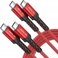 Pozostałe akcesoria sieciowe - Kabel USB-C na USB-C 100W / 5A Czerwony 2.szt 2m - miniaturka - grafika 1