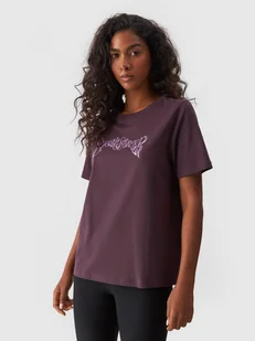 Damski t-shirt z nadrukiem 4F 4FWAW24TTSHF1703 - fioletowy - Koszulki sportowe damskie - miniaturka - grafika 1