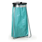 Worki na śmieci - B2B Partner Stojak na worki na śmieci 70 l lub 120 l, 500 x 500 x 900 mm, z wiekiem, czarny 176485 - miniaturka - grafika 1