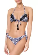 Stroje kąpielowe - goldenpoint Bikini damski kostium kąpielowy, trójkątny biustonosz przesuwny Riviera, niebieski, 85B - miniaturka - grafika 1
