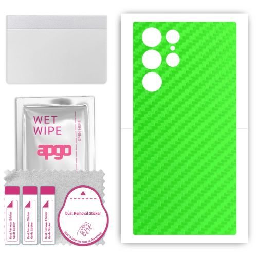 folia naklejka skórka strukturalna na TYŁ do Samsung Galaxy S23 Ultra - Carbon Zielony - apgo SKINS