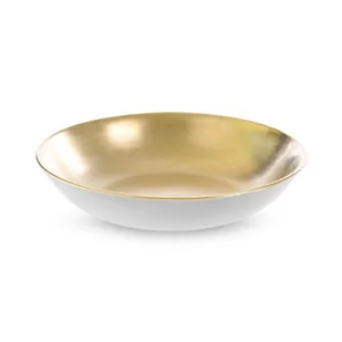 Misa Ceramiczna Ebru 35X35X8 Biała + Złota - Tace i patery - miniaturka - grafika 1