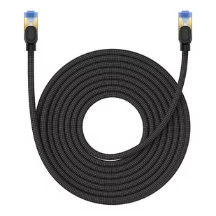 Kabel sieciowy w oplocie kat. 7 Baseus Ethernet RJ45, 10Gbps, 10m (czarny) - Kable miedziane - miniaturka - grafika 2