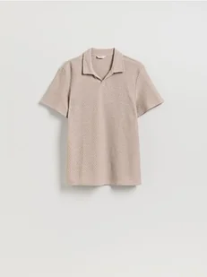 Reserved - Strukturalne polo comfort fit - beżowy - Koszulki męskie - miniaturka - grafika 1