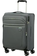 Walizki - Walizka kabinowa American Tourister Aerospin 55 cm powiększana szara - miniaturka - grafika 1