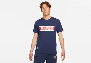 Nike Air Jordan Psg Wordmark Tee Midnight Navy - Koszulki męskie - miniaturka - grafika 1
