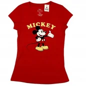 Koszulki i topy damskie - Koszulka damska młodzieżowa DISNEY Myszka Miki Mickey Mouse r. M Czerwona - miniaturka - grafika 1