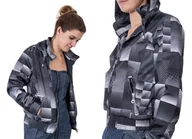 Kurtki damskie - Kurtka Damska Wiatrówka z Kapturem 1504 r XL szara - miniaturka - grafika 1