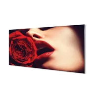 Tablice i flipcharty - Panel ochronny do kuchni Róża kobieta usta 120x60 - miniaturka - grafika 1