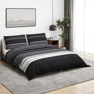Pościel - vidaXL Zestaw pościeli, czarno-biały, 260x220 cm, bawełna - miniaturka - grafika 1
