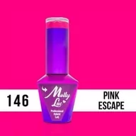 Lakiery hybrydowe - Molly Lac Lakier hybrydowy MollyLac Flamingo Pink Escape 10 ml Nr 146 - miniaturka - grafika 1
