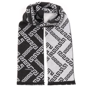 Ciepły szalik męski Cashmere geometryczny SZA-19 czarno-szary - Apaszki i szaliki męskie - miniaturka - grafika 1
