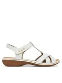 Sandały damskie - Rieker Sandały 65919-80 Biały - miniaturka - grafika 1