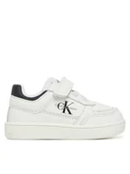 Buty dla chłopców - Calvin Klein Jeans Sneakersy Low Cut Lace-Up/ Velcro Sneaker V1X9-82077-1355 M Biały - miniaturka - grafika 1