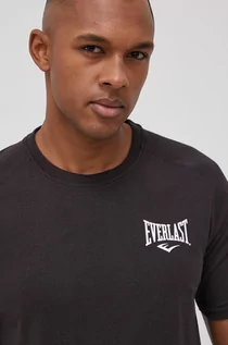 Koszulki męskie - Everlast T-shirt bawełniany kolor czarny z nadrukiem - grafika 1