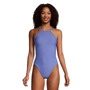 Speedo Damski kostium kąpielowy jednoczęściowy Endurance Turnz wiązany z tyłu jednolity Baja Blue z wysokim dekoltem 30 - Stroje kąpielowe - miniaturka - grafika 1