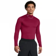 Koszulki sportowe męskie - Męski longsleeve treningowy Under Armour UA Cg Elite Mock - czerwony - UNDER ARMOUR - miniaturka - grafika 1