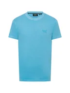 Koszulki męskie - Superdry Koszulka męska Mężczyźni Bawełna niebieski jednolity, S - miniaturka - grafika 1