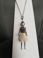 Naszyjniki - 2W1DŁUGI NASZYJNIK BRELOK LALKA TIUL PERŁA 65cm - miniaturka - grafika 1