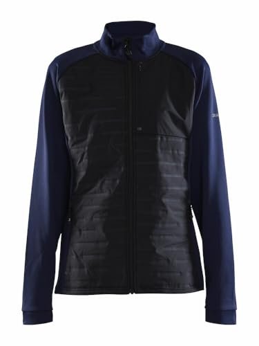 Craft ADV Unify Hybrid Jacket damska kurtka przejściowa, rozmiar XS, granatowa/czarna, lekka kurtka z funkcjonalnego materiału, z 2 kieszeniami i 1 kieszenią na piersi, lekka kurtka damska