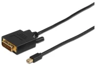 Złącza, przejściówki, adaptery - Kabel MicroConnect Mini Displayport do DVI-D 1m Dual Link 24+1, pasywny czarny, pozłacany, rozdzielczość: 1920*1080p - miniaturka - grafika 1