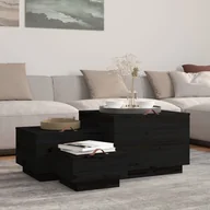Skrzynie ogrodowe - Lumarko Skrzynie z pokrywami, 3 szt., czarne, lite drewno sosnowe - miniaturka - grafika 1